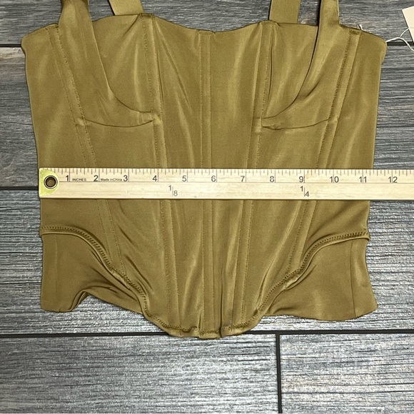 NWT $128 FREE PEOPLE x HAH Knock Out Corset boudoir Top Size Small Shroom Gold S - Picture 12 of 14